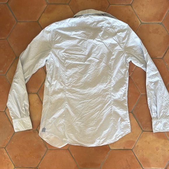 Massimo Dutti | Dress Shirt in white with minimal blue floral pattern | sz S - Picture 2 of 4